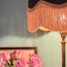 Handmade Dark Green Velvet Pleated Lampshade With Gold Silk Fringe/ Luxury Vintage Style Lighting Shade/ Ceiling Pendant - thumbnail 3