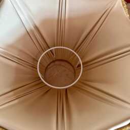 Handmade Dark Green Velvet Pleated Lampshade With Gold Silk Fringe/ Luxury Vintage Style Lighting Shade/ Ceiling Pendant - thumbnail 4
