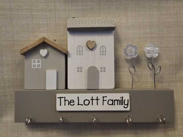 Personalised Wooden Key Holder, Perfect Couples Or Family Present. House Rustic Ring Storage. Home Decor. New - image 1