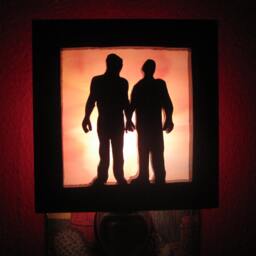 stain Glass Night Light All Male Silhouette Handmade in The Usa - thumbnail 3