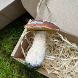 Boletus Mushroom Ornaments, Christmas Ornaments, Textile Mushroom Sculpture - thumbnail 2