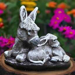 Realistic Donkey Statue Farm Garden Decoration Outdoor Sculpture Country Farmhouse Art Animal Ornament Wildlife - thumbnail 2
