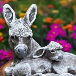 Realistic Donkey Statue Farm Garden Decoration Outdoor Sculpture Country Farmhouse Art Animal Ornament Wildlife - thumbnail 3