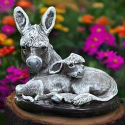 Realistic Donkey Statue Farm Garden Decoration Outdoor Sculpture Country Farmhouse Art Animal Ornament Wildlife
