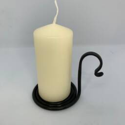 Hand Forged Spiral Candle Holder - Rustic Metal Pillar Stand, Blacksmith Made Home Decor, Farmhouse & Industrial Style Gift - thumbnail 4