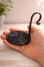 Hand Forged Spiral Candle Holder - Rustic Metal Pillar Stand, Blacksmith Made Home Decor, Farmhouse & Industrial Style Gift