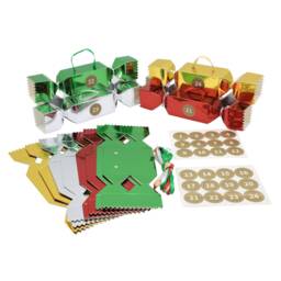 Diy Christmas Cracker Advent Calendar Kit Foil Boxes & Stickers - thumbnail 1
