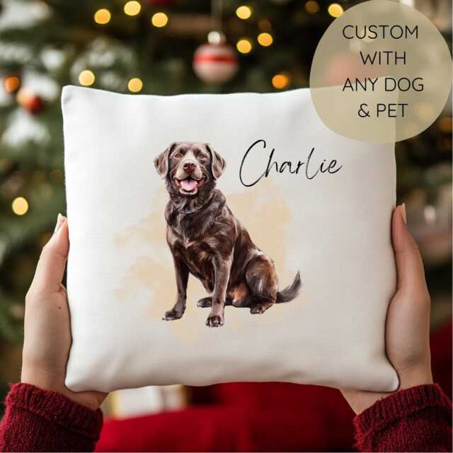 Personalised Cushion Cover Or Custom Pet Pillow With Dog Design, Ideal Christmas Decorations Gifts For Lovers Or Remembrance Gift - image 1
