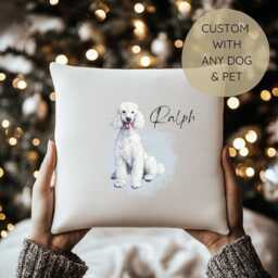 Personalised Cushion Cover Or Custom Pet Pillow With Dog Design, Ideal Christmas Decorations Gifts For Lovers Or Remembrance Gift - thumbnail 3