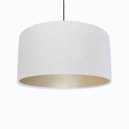 White Lampshade in Linen With Champagne Lining - thumbnail 1