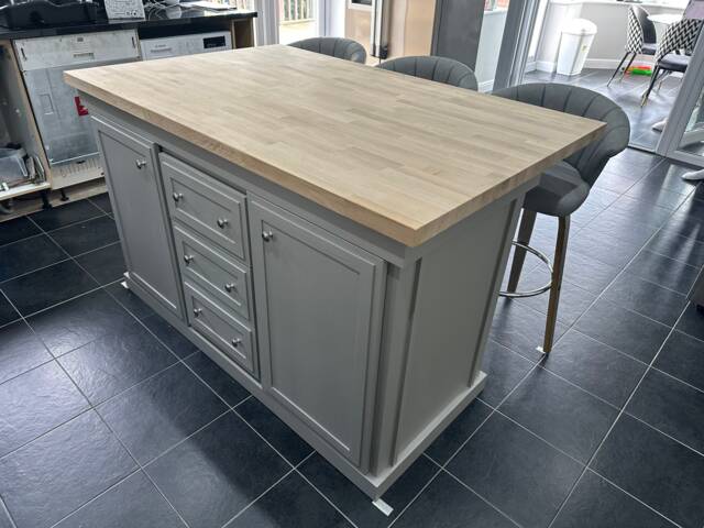 The Wessex Bespoke Custom Made To Order Kitchen Island Breakfast Bar Oak Top - image 1