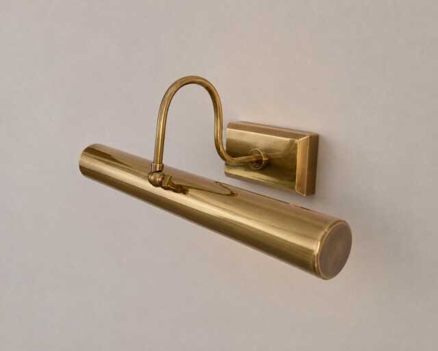 Vintage Solid Brass Picture Light, Mid Century Modern Raw Wall Lamp, Gallery Painting Light Fixture - image 1