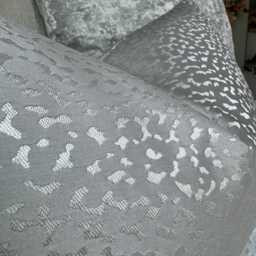 Silver Luxury Designer Cushion Cover, Lumbar Throw Pillow Cover For Bed Bedding Sofa - Double Sided Prestigious Textiles Crater Fabric - thumbnail 2