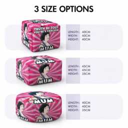 Crackin Mum Pouffe Footstool Pink Funny Gift Mothers Day Birthday Present Decorative Seat Living Room Bedroom Home Decor For - thumbnail 2