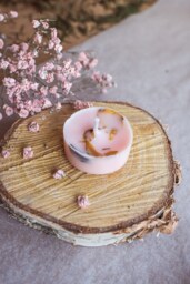Set Of 9 Tealight Candles Infused With Rose Petals. Handmade Natural Soy Wax Essential Oil. Aromatherapy. Wedding Favor