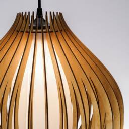 Natural Drop Glass, Wood Ceiling Light, Scandinavian Pendant, Style, Plywood Chandelier, Pendant Brada - thumbnail 3
