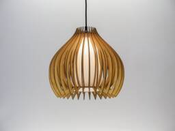 Natural Drop Glass, Wood Ceiling Light, Scandinavian Pendant, Style, Plywood Chandelier, Pendant Brada - thumbnail 1