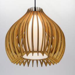 Natural Drop Glass, Wood Ceiling Light, Scandinavian Pendant, Style, Plywood Chandelier, Pendant Brada - thumbnail 2