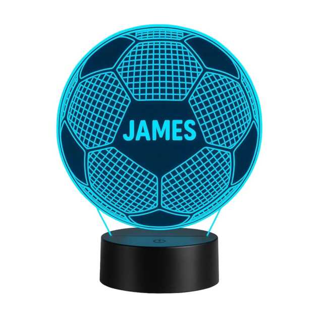 Personalised Football Night Light, Custom Name Led Lamp, Bedroom Decor - image 1