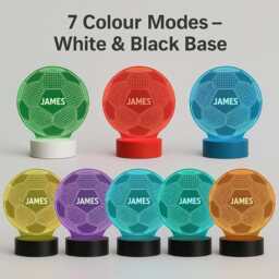 Personalised Football Night Light, Custom Name Led Lamp, Bedroom Decor - thumbnail 2
