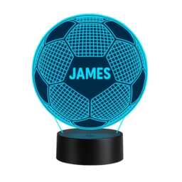 Personalised Football Night Light, Custom Name Led Lamp, Bedroom Decor - thumbnail 1