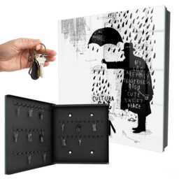 Black Silhouette Wall Mounted Key Cabinet, Box For Home, Abstract Art, Lovers Of Modern Art - thumbnail 1