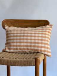 Handwoven Plaid Lumbar Pillow Cover Vintage Karen Textile - thumbnail 1