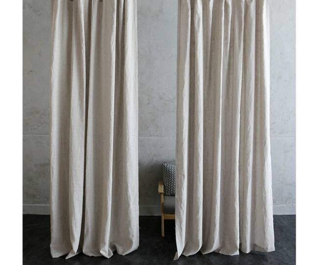 A Pair Of Natural Linen Flax Curtains, Custom Extra Long Curtains - image 1