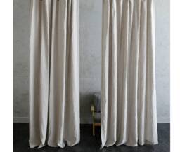 A Pair Of Natural Linen Flax Curtains, Custom Extra Long Curtains