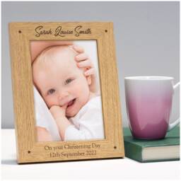 Christening Photo Frame Gift, Boys Frame, Girls Keepsake, Name, 6x4 7x5 Picture - thumbnail 2
