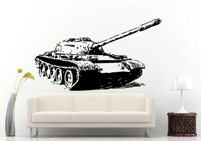 Old Vintage Classic War Army Military Tank Wall Decal Vinyl Sticker Mural Room Decor L677 - image 1