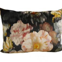 Romo - Black Edition Herbaria Malva Decadent Floral Velvet Designer Cushion Cover Handmade Throw Pillow Luxury Home Decor - thumbnail 2