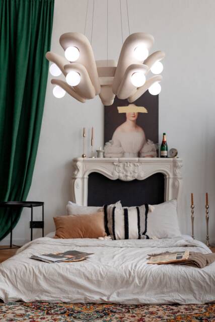 Handmade Clay Pendant Chandelier, Ceramic Hanging Lamp, Unique Lighting - image 1