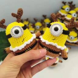 Crochet Christmas Decoration, Home Decor, Minion Crochet - thumbnail 2