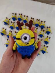 Crochet Christmas Decoration, Home Decor, Minion Crochet - thumbnail 1