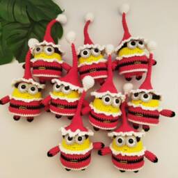 Crochet Christmas Decoration, Home Decor, Minion Crochet - thumbnail 3