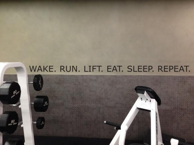 Wake Run Lift Eat Sleep Repeat, Wall Decor Vinyl Decal Gym Workout Motivation Quote - image 1