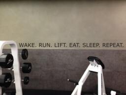 Wake Run Lift Eat Sleep Repeat, Wall Decor Vinyl Decal Gym Workout Motivation Quote - thumbnail 1