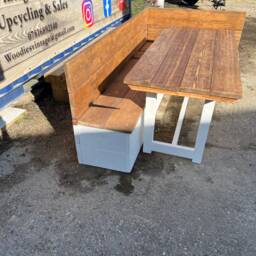 Farmhouse Style Dining Table & Storage Bench - thumbnail 4