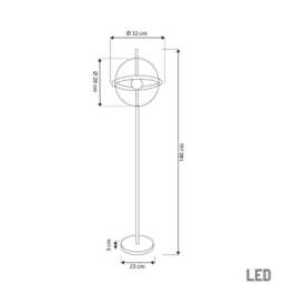 Modern Gold Globe Floor Lamp - Transparent Acrylic Led Lighting - thumbnail 4