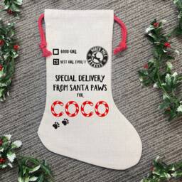 Dog Christmas Stocking - Special Delivery, Treat Bag, Sack, Pet Santa Eve Gift - thumbnail 4