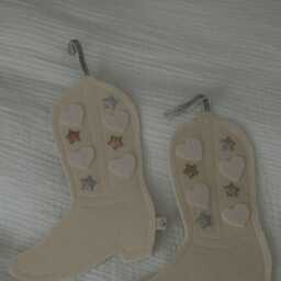 Hanging Cotton Cowboy Boot, Country Nursery Wall Mobile - thumbnail 4