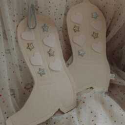 Hanging Cotton Cowboy Boot, Country Nursery Wall Mobile - thumbnail 3