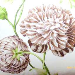 Brown & Green Waverly Floral Pillow Cover & Mums On Cream - thumbnail 4