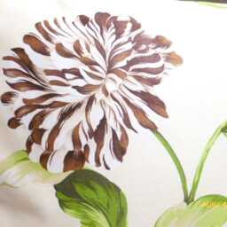 Brown & Green Waverly Floral Pillow Cover & Mums On Cream - thumbnail 3