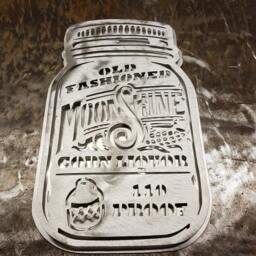 Moonshine Jar Metal Art. Made From High Quality Aluminum. Available in 1 & 2 Layered. Painted Non Versions. See Images - thumbnail 3
