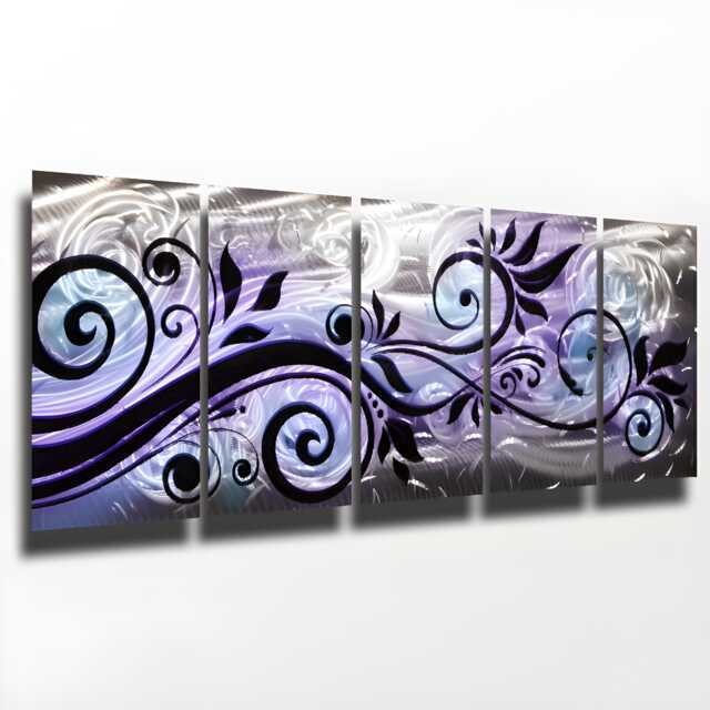 "Purple Metal Wall Art Modern Abstract Home Decor, ""Whispering Wind" - image 1