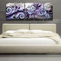 "Purple Metal Wall Art Modern Abstract Home Decor, ""Whispering Wind" - thumbnail 4