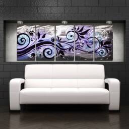 "Purple Metal Wall Art Modern Abstract Home Decor, ""Whispering Wind" - thumbnail 2
