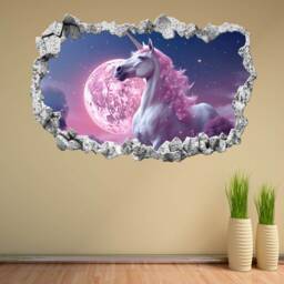 Unicorn Moon Wall Decal Sticker Mural Poster Print Art Kids Girls Bedroom Nursery Decor Ks21 - thumbnail 3
